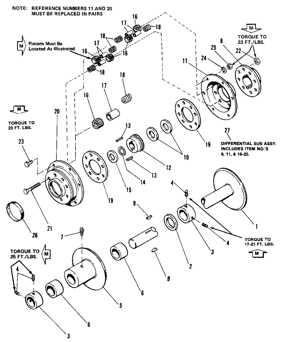 Rear Axle And Differential Group (7010 And 7016) Diagram and Parts List for 7010 1690333 Simplicity Lawn Tractor