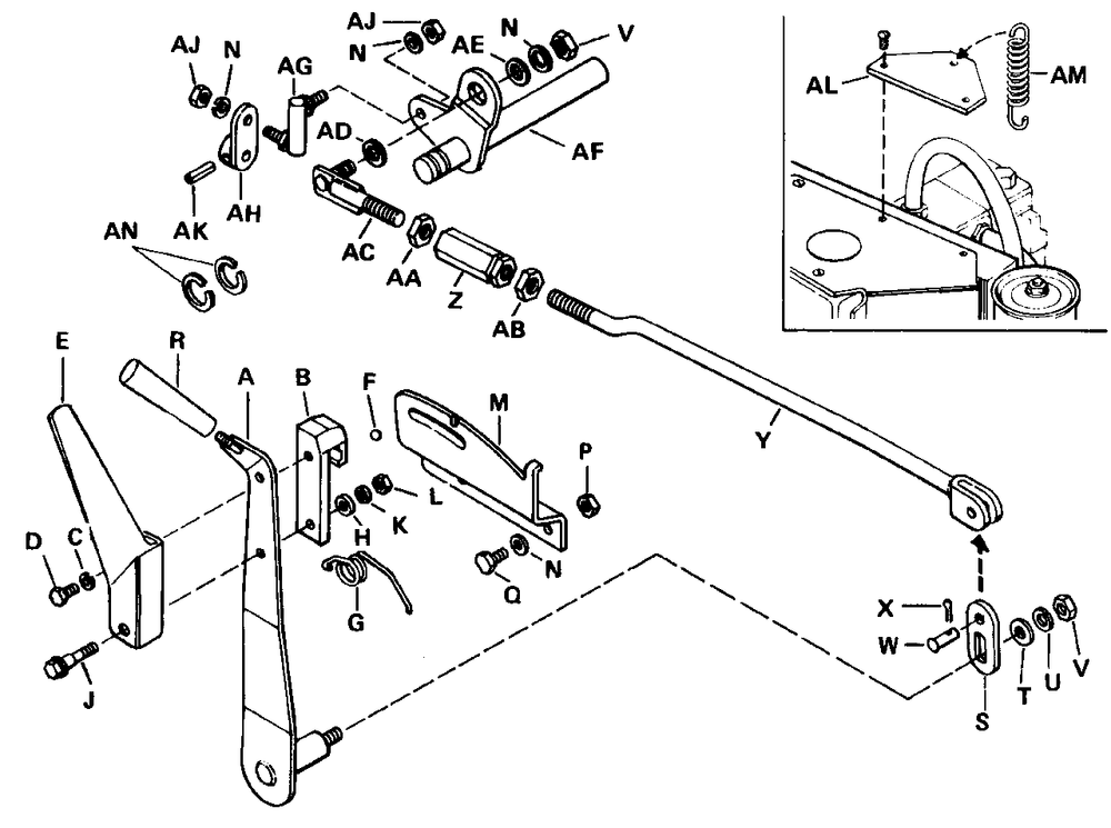 Hydrostatic Control Group Diagram and Parts List for 3212H 990573 Simplicity Lawn Tractor