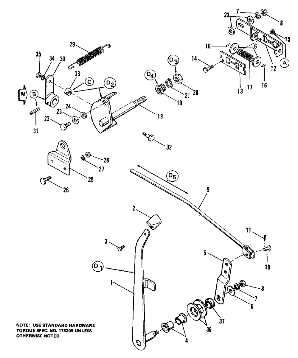 Hydrostatic Control Group (7012, 7016, And 7018) Diagram and Parts List for 7012H 1690353 Simplicity Lawn Tractor