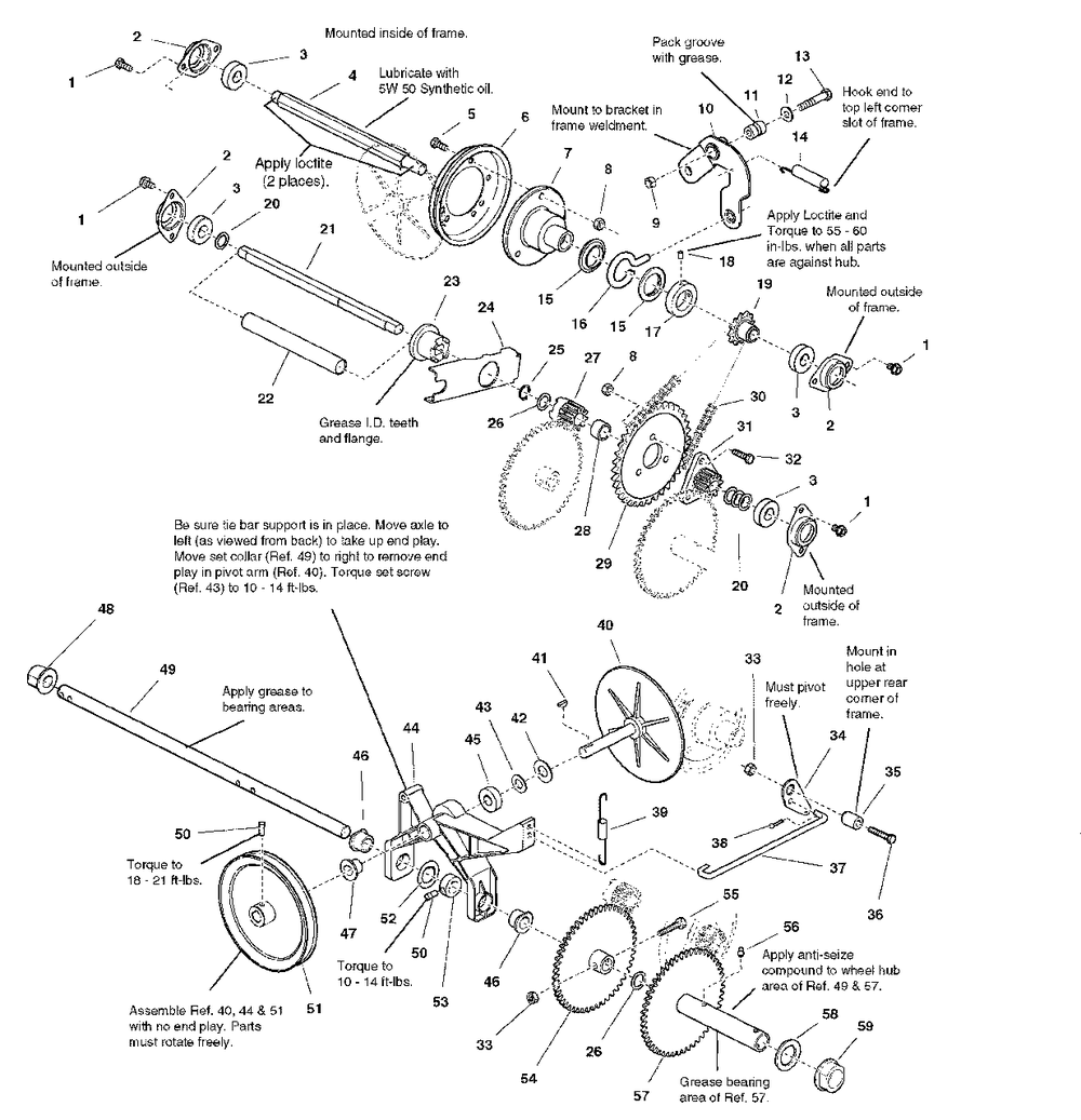 Traction Drive Group Diagram and Parts List for 1280E 1694592 Simplicity Snow Blower