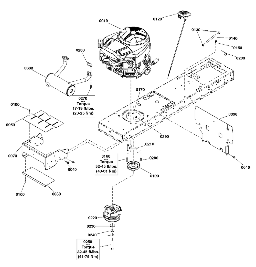 Engine Group Diagram and Parts List for 2691668-00  Simplicity Lawn Tractor
