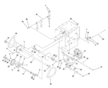 Traction Drive Group Diagram and Parts List for 924I 1695302 Simplicity Snow Blower