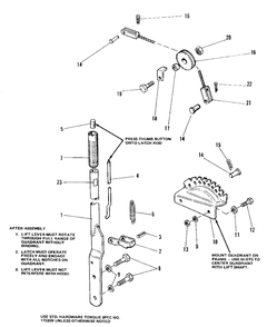 Lift Lever And Cable Group (7010 And 7016) Diagram and Parts List for 7010 1690234 Simplicity Lawn Tractor