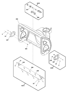 Auger Housing Group Diagram and Parts List for M1530E 1696832-00 Simplicity Snow Blower