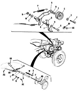 Control Linkage And Power Take-Off-Model 400 Diagram and Parts List for 400 990234 Simplicity Lawn Tractor