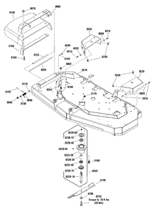 52-Inch Mower Deck - Housing And Arbor Group Diagram and Parts List for 319M 1694382 Simplicity Snow Blower