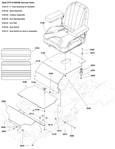 Seat Mount And Floor Group Diagram and Parts List for 5901743  Simplicity Lawn Tractor
