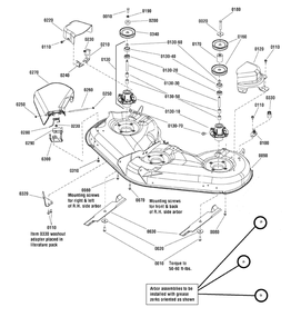 46-Inch And 52-Inch Mower Deck - Housing, Arbors And Blades Group Diagram and Parts List for 1695768  Simplicity Lawn Tractor Accessories