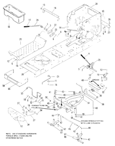 Main Frame And Front Axle Group (6008 And 6011) Diagram and Parts List for 6008 1690315 Simplicity Lawn Tractor