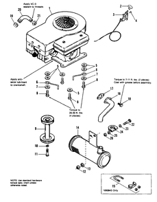 Engine Group Diagram and Parts List for 4211 1690910 Simplicity Lawn Tractor