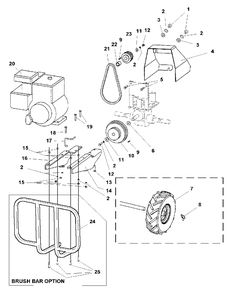 Engine Mount, Belts And Wheels Group Diagram and Parts List for 514RT 1693705 Simplicity Tiller