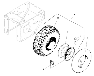 Wheels And Tires Group Diagram and Parts List for 860E 1694242 Simplicity Snow Blower