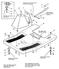 Body And Steering Column Group Diagram and Parts List for 3110E 1691109 Simplicity Lawn Tractor