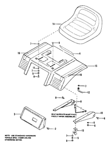Seat Deck And Seat Group (6008, 6010) Diagram and Parts List for 6010 1690192 Simplicity Lawn Tractor