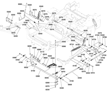 Deck Lift Group Diagram and Parts List for 5901798  Simplicity Lawn Tractor