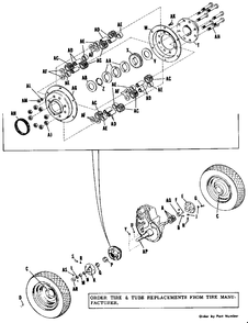 Rear Wheels And Axle Diagram and Parts List for 700 990169 Simplicity Lawn Tractor