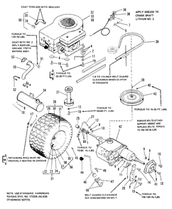 Engine And Drive Group (4108ms, 4108es, 4111) Diagram and Parts List for 4111 1690344 Simplicity Lawn Tractor