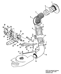 Turbo Hose And Hitch Group Diagram and Parts List for 1691609  Simplicity Lawn Tractor Accessories