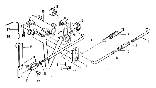 Controls - Clutch Group (3486i42) Diagram and Parts List for 9528 2097173 Simplicity Lawn Tractor
