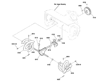 Auger Drive Group Diagram and Parts List for H1730E 1696238-00 Simplicity Snow Blower