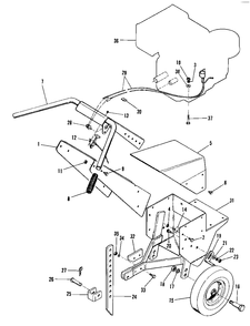 Frame And Handles Diagram and Parts List for 910 990910 Simplicity Tiller