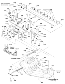 46-Inch And 52-Inch Mower Deck - Height Adjustment And Roller Bar Group Diagram and Parts List for 1695768  Simplicity Lawn Tractor Accessories