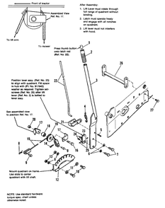 Lift Lever And Cable Group - 7112 And 7114 Diagram and Parts List for 7112 1690745 Simplicity Lawn Tractor