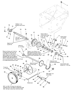 Traction Drive Group Diagram and Parts List for 555M 1693980 Simplicity Snow Blower