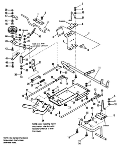 36-Inch Clutch And Roller Support Group Diagram and Parts List for 6008 1690315 Simplicity Lawn Tractor