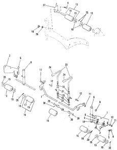 42-Inch Height Adjustment And Roller Group Diagram and Parts List for 7010 1690234 Simplicity Lawn Tractor