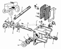 Bevel Gear Box Group (1506I06) Diagram and Parts List for 1600258  Simplicity Lawn Tractor
