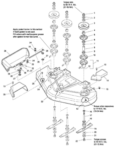 44-Inch And 50-Inch Mower Deck - Housing, Arbors And Blades Group - Kohler And B&s Vanguard Diagram and Parts List for 2050 2690451 Simplicity Lawn Tractor