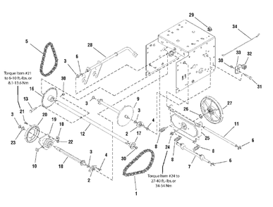 Traction Drive Group - Standard Diagram and Parts List for L1226E 1695326 Simplicity Snow Blower