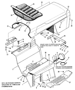 Hood, Wheel Guard And Seat Group Diagram and Parts List for 9020 1690283 Simplicity Lawn Tractor