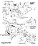 Engine  Drive Group (4108Ms 4108Es 4111) Diagram and Parts List for 1690259  Simplicity Lawn Tractor