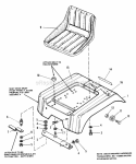 Seat  Deck Group Diagram and Parts List for 1690338  Simplicity Lawn Tractor