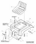 Seat  Deck Group Diagram and Parts List for 1690211  Simplicity Lawn Tractor