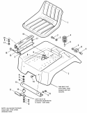 Seat  Deck Group Diagram and Parts List for 1690896  Simplicity Lawn Tractor