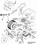 Rear Tires  Drive Group Diagram and Parts List for 1691176  Simplicity Lawn Tractor