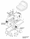 Seat  Deck Group Diagram and Parts List for 1691176  Simplicity Lawn Tractor