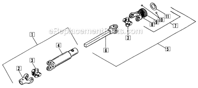 42_48_And_60_Drive_Shaft_Group_Weasler Diagram and Parts List for 1691339  Simplicity Lawn Tractor