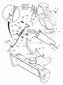 Part Location Diagram of 1707522A Simplicity Arm, Support