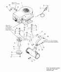 Engine Group Diagram and Parts List for 1691555  Simplicity Lawn Tractor