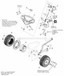 Steering  Front Wheel Group Diagram and Parts List for 1691052  Simplicity Lawn Tractor