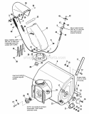 Auger Housing  Chute Group Diagram and Parts List for 1691368  Simplicity Snow Blower