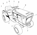 Decal Group - Mfg Nos 1691382  1691717 Diagram and Parts List for 1691383  Simplicity Lawn Tractor