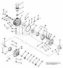 Transmission Diagram and Parts List for 1691228  Simplicity Lawn Tractor