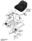 Seat  Deck Group Diagram and Parts List for 1691824  Simplicity Lawn Tractor