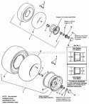 Wheels  Tires Group (Gear) Diagram and Parts List for 1691891  Simplicity Lawn Tractor