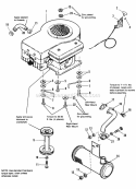 Engine Group Diagram and Parts List for 1692052  Simplicity Lawn Tractor